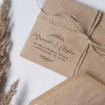 Modern Wedding Script & Leaves Return Address Self-inking Stamp<br><div class="desc">Save time writing out your return address on envelopes for bridal showers, save the dates, rehearsal dinner invitations, wedding invitations, and thank you cards with these elegant couple's self-inking stamps! This design combines modern and rustic elements to make a chic and elegant address stamp. The bride and groom's names are...</div>