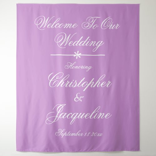 Modern Wedding Script Name Chic Mauve Backdrop 