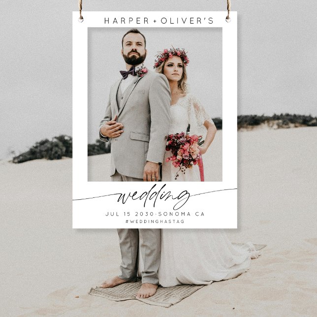Modern Wedding Script Photo Booth Selfie Frame Foam Board (Creator Uploaded)