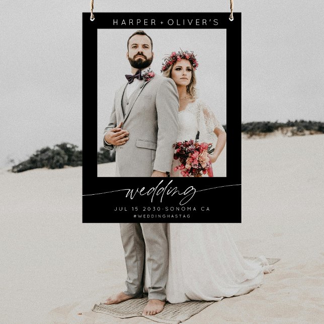 Modern Wedding Script Photo Booth Selfie Frame Foam Board (Creator Uploaded)