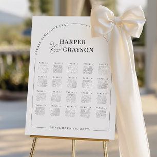 Modern Wedding Seating Chart Minimal 20 Table Sign