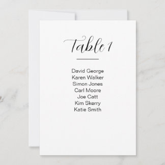 Modern Wedding Seating Chart Table Number