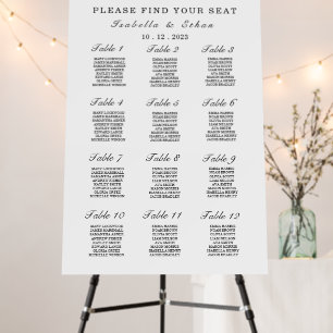 Modern Wedding Seating Chart Template Foam Board