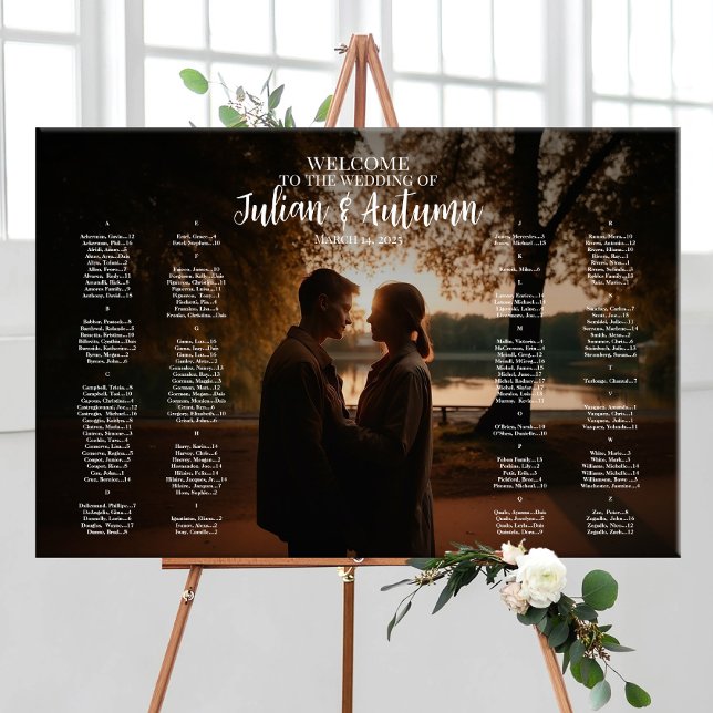 Modern wedding seating chart with photo (Creator Uploaded)