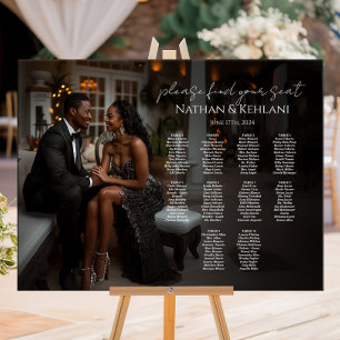 Modern wedding seating chart with photo 10 tables foam board
