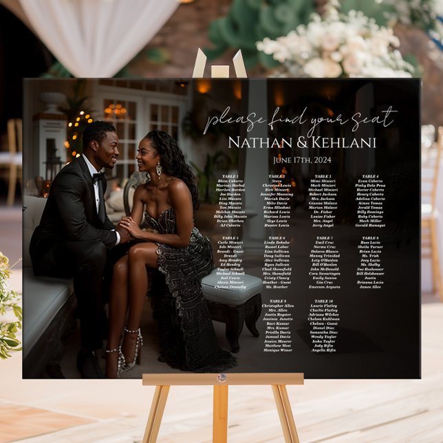 Modern wedding seating chart with photo 10 tables foam board (Creator Uploaded)