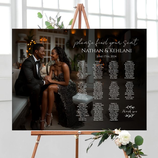 Modern wedding seating chart with photo 11 tables foam board (Creator Uploaded)
