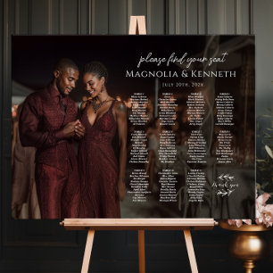 Modern wedding seating chart with photo 11 tables foam board