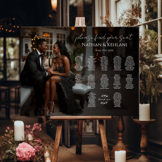 Modern wedding seating chart with photo 12 tables (Creator Uploaded)