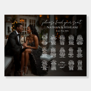 Modern wedding seating chart with photo 14 tables foam board