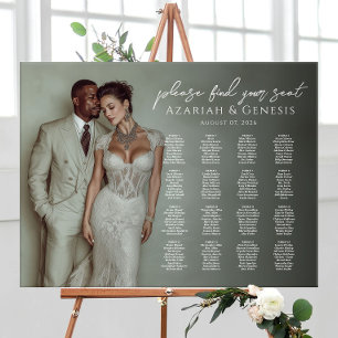 Modern wedding seating chart with photo 16 tables foam board