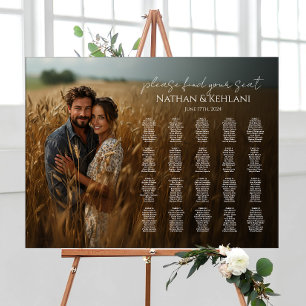 Modern wedding seating chart with photo 20 tables foam board