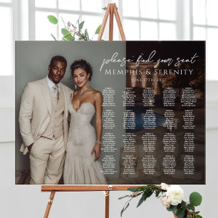 Modern wedding seating chart with photo 20 tables foam board