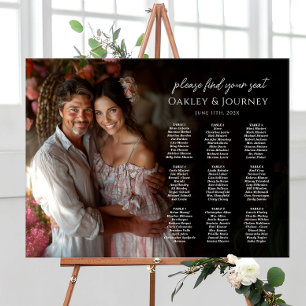 Modern wedding seating chart with photo 9 tables foam board