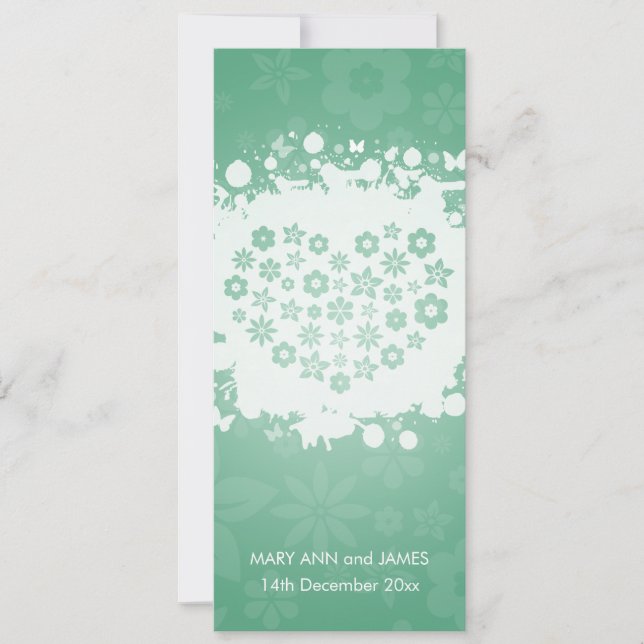 Modern Wedding Secret Garden Mint Invitation (Front)
