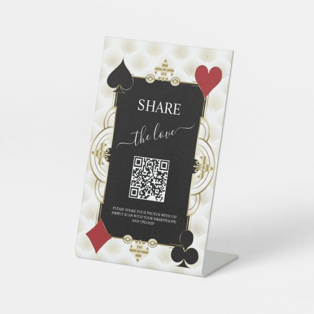 Modern Wedding Share The Love Photo QR Code Sign (Front)