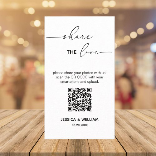 Modern Wedding Share the love Qr Code Enclosure Card