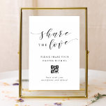 Modern Wedding Share The Love Qr Code Sign at Zazzle