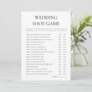 Modern Wedding Shoe Game Activity Card