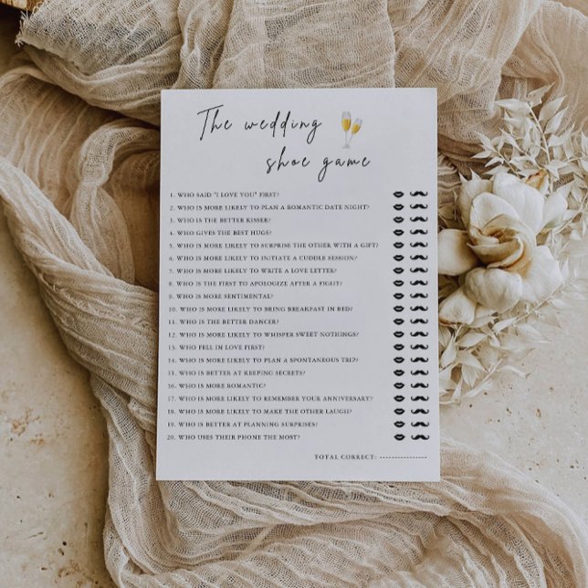 Modern Wedding Shoe Game Template, Invitation (Modern Wedding Shoe Game Template, Invitation)