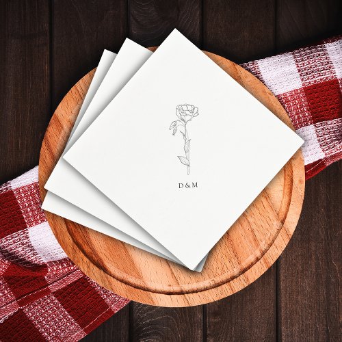 Modern Wedding Shower Engagement White Minimalist Napkins