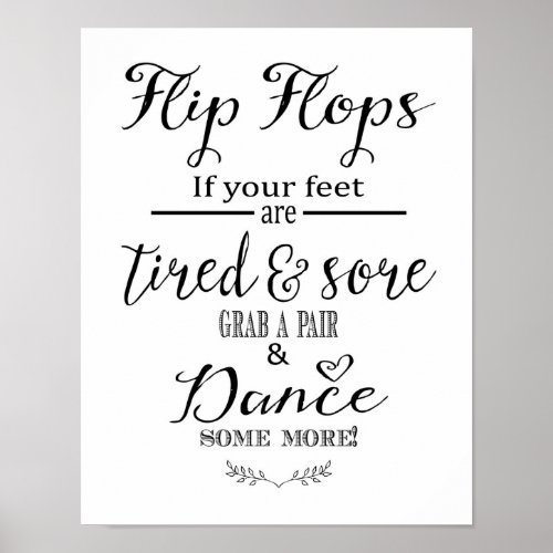 Modern wedding sign Flip Flop Dance print