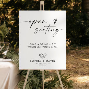 Modern Wedding Signage Open Seating Sign