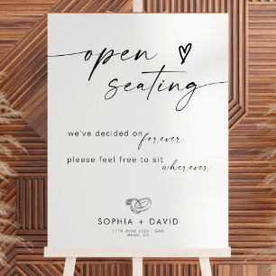 Modern Wedding Signage Open Seating Sign