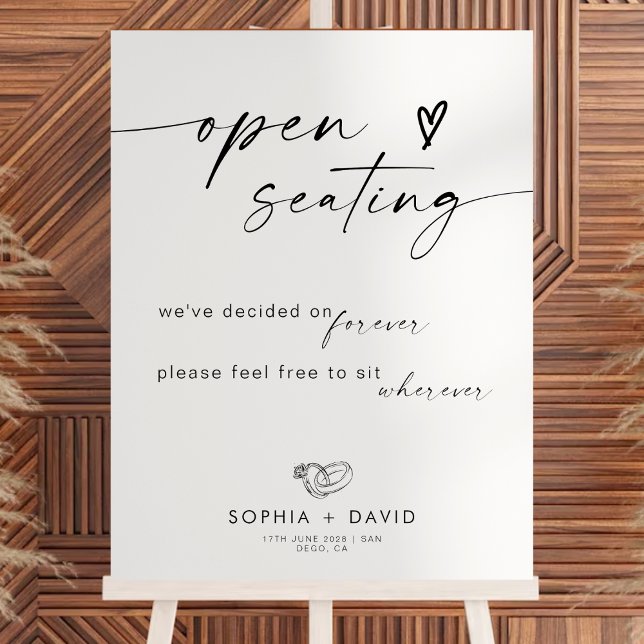 Modern Wedding Signage | Open Seating Sign  (Creator Uploaded)
