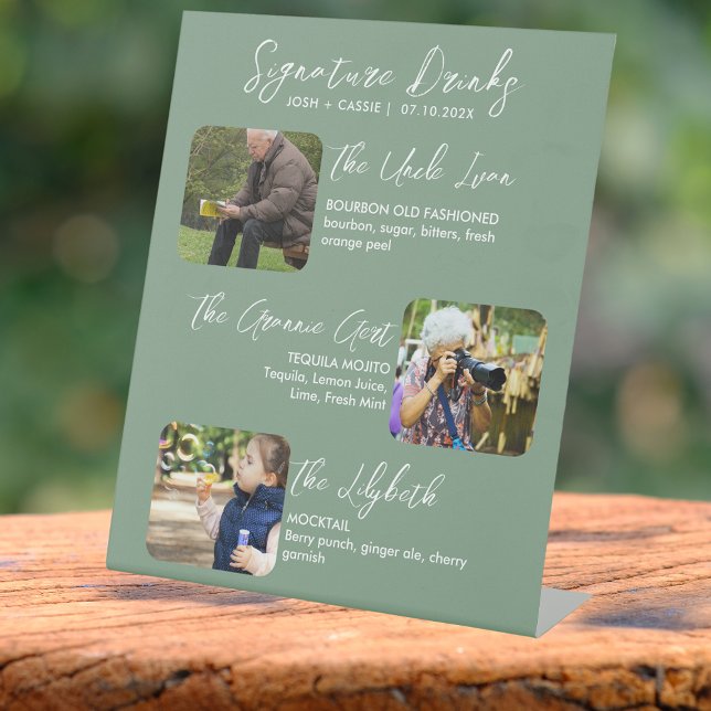 Modern Wedding Signature Drinks and Photos Sign (Creator Uploaded)