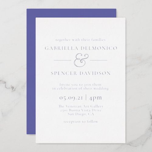 Modern Wedding Silver Foil Invitation