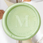 Modern Wedding Simple Personalized Monogram Wax Seal Stamp<br><div class="desc">This wax seal is perfect for adding a touch of elegance to wedding invitations and thank you cards. The modern, simple design features the bride and groom's names and established date in a monogram style. These seals are also great for wedding favors and can be used for mailing purposes as...</div>