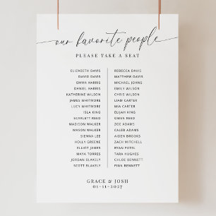 Modern Wedding Single Banquet Table Seating Chart Foam Board
