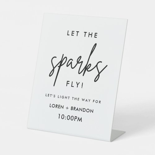 Modern Wedding Sparkler Send Off  Pedestal Sign