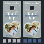 Modern Wedding String Lights Elegant Photo Cornhole Set<br><div class="desc">This set is perfect for the outdoor wedding reception or it makes a wonderful gift for the newlyweds when they have friends over, as they start their future together. The heart and their photo will tell the story. with twinkling lights for an added romantic moment -- for the special day...</div>