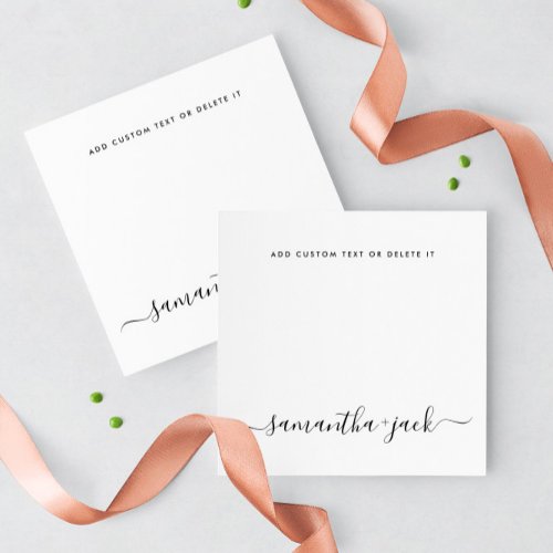Modern Wedding Stylish Script Elegant Minimalist Note Card