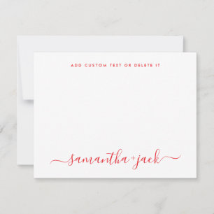 Modern Wedding Stylish Script Elegant Minimalist Note Card