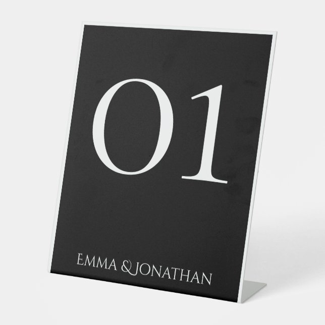 Modern Wedding Table Number Pedestal Sign (Front)