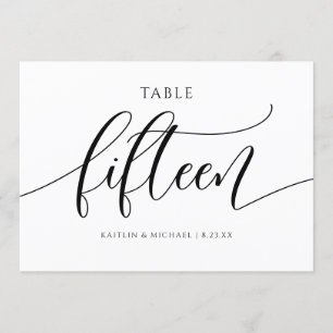 Modern Wedding Table Numbers Calligraphy - 15