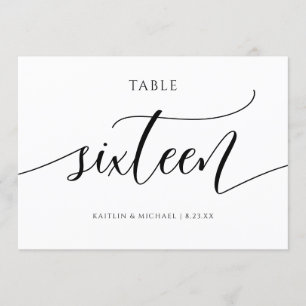 Modern Wedding Table Numbers Calligraphy - 16