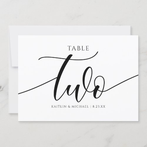 Modern Wedding Table Numbers Calligraphy _ 2