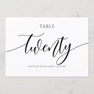 Modern Wedding Table Numbers Calligraphy - 20