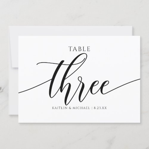 Modern Wedding Table Numbers Calligraphy _ 3