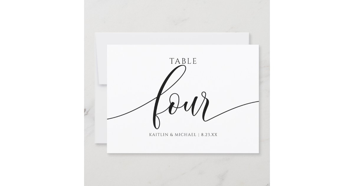 Modern Wedding Table Numbers Calligraphy - 4 