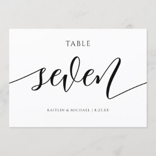 Modern Wedding Table Numbers Calligraphy - 7