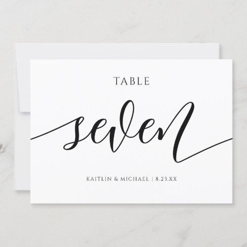 Modern Wedding Table Numbers Calligraphy _ 7