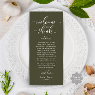 Modern Wedding Table Place Setting Thank You Card