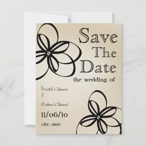Modern Wedding Tan &amp; Black Save The Date