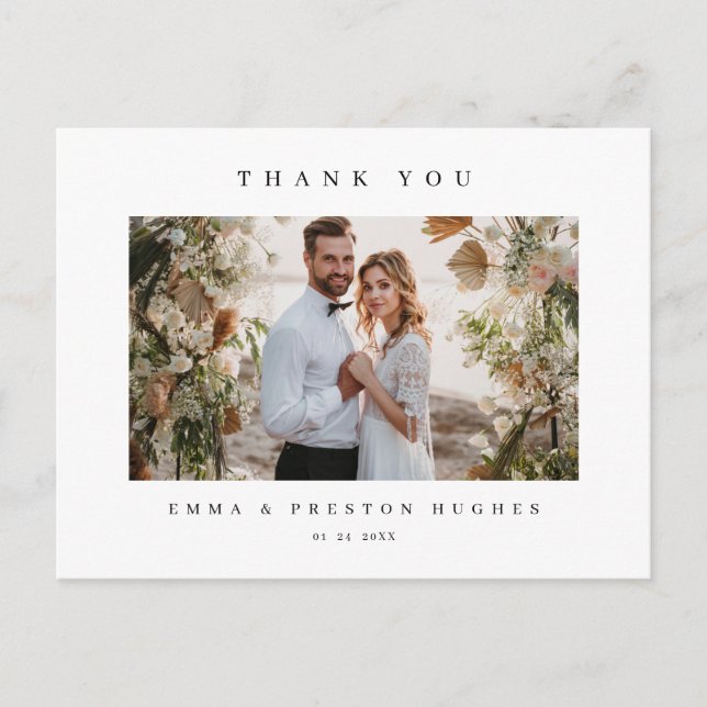 Modern Wedding Thank Notes Photo (Front)