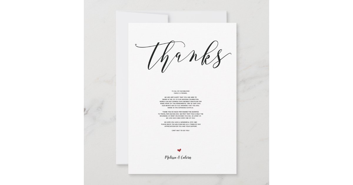 Modern Wedding Thank you card | Zazzle